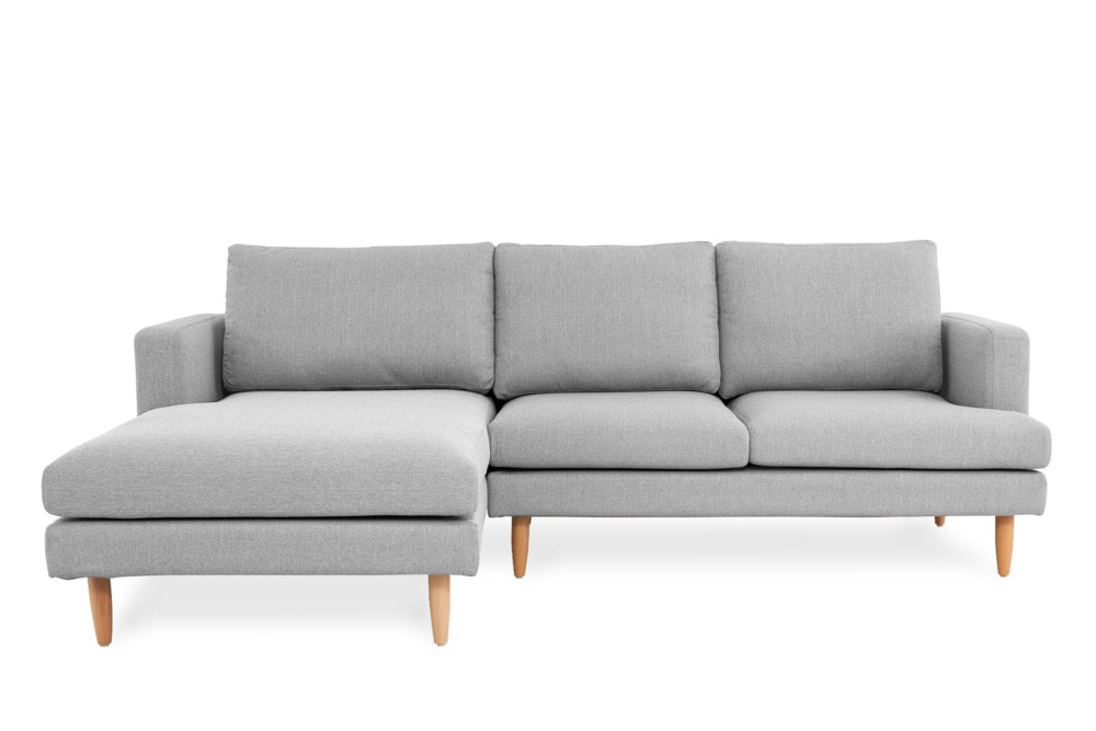 Tana Sectional Sofa Light Gray Left Facing Castlery United States