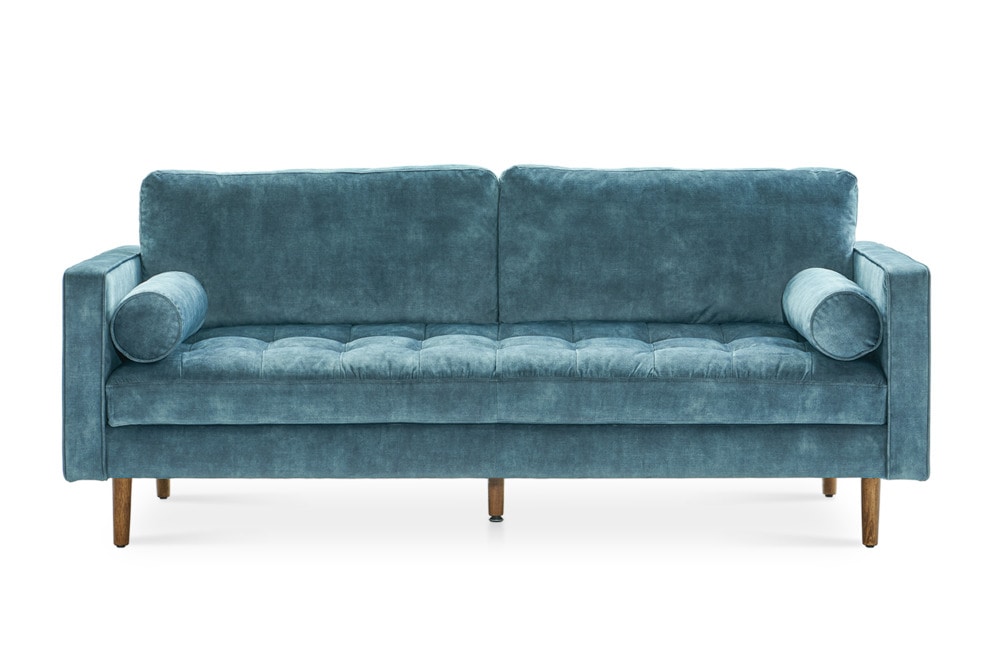 Madison Sofa, Aquamarine Distressed Velvet Castlery United States